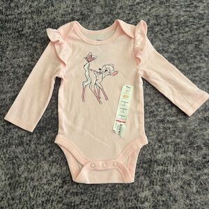 Disney Pink Bambi Long Sleeve Soft Bodysuit Onesie